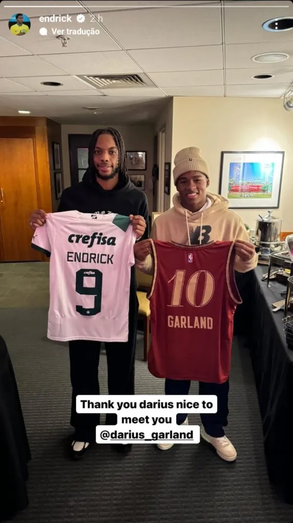 Endrick e Garland no Boston Red Sox. Foto Reprodução do Instagram de Endrick