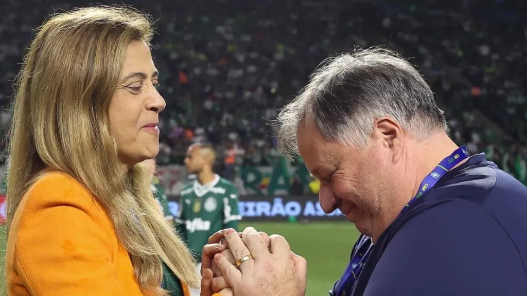 Leila Pereira e Anderson Barros, do Palmeiras