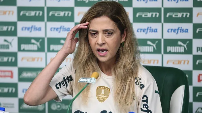 Leila Pereira em entrevista coletiva