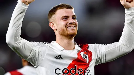 Lucas Beltrán comemorando pelo River. Foto: Marcelo Endelli/Getty Images