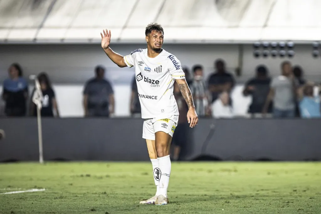 Marcos Leonardo é uma das grandes promessas do Santos. Foto: Abner Dourado/AGIF