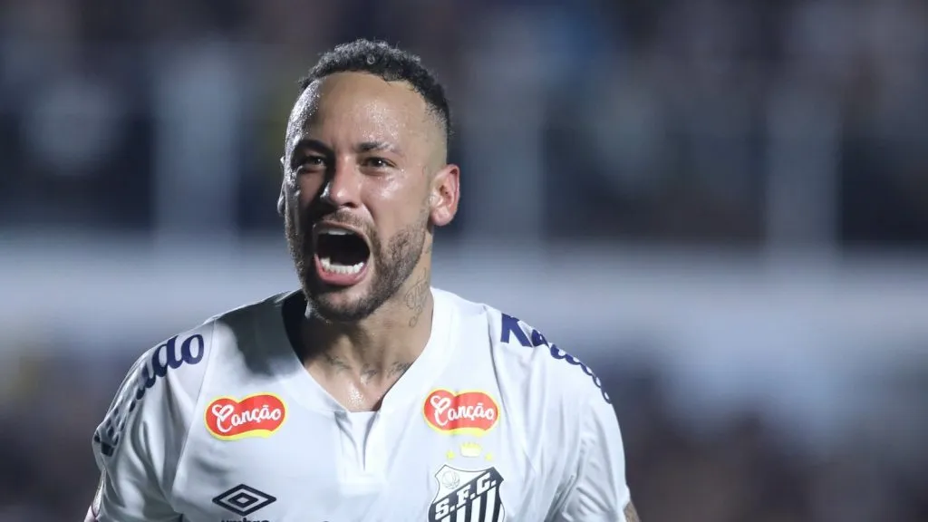SP – SANTOS – 16/02/2025 – PAULISTA 2025, SANTOS X AGUA SANTA – Neymar Jr. jogador do Santos durante partida contra o Agua Santa no estadio Vila Belmiro pelo campeonato Paulista 2025.