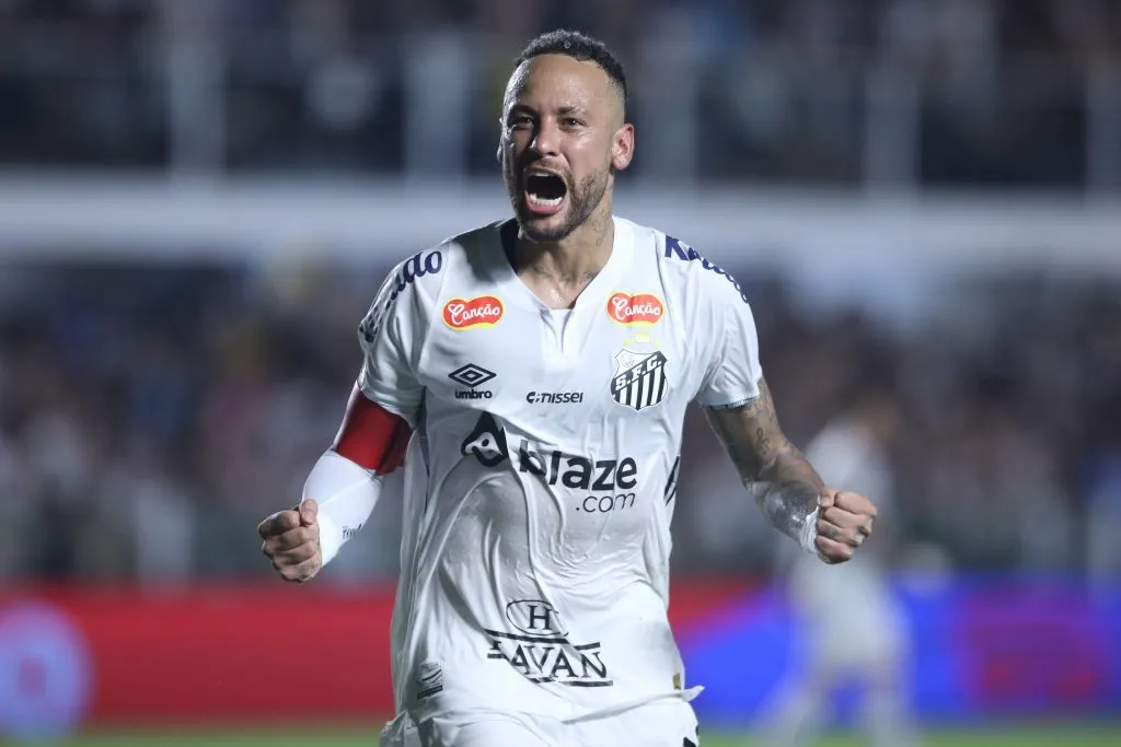 SP – SANTOS – 16/02/2025 – PAULISTA 2025, SANTOS X AGUA SANTA – Neymar Jr. jogador do Santos durante partida contra o Agua Santa no estadio Vila Belmiro pelo campeonato Paulista 2025. Foto: Reinaldo Campos/AGIF