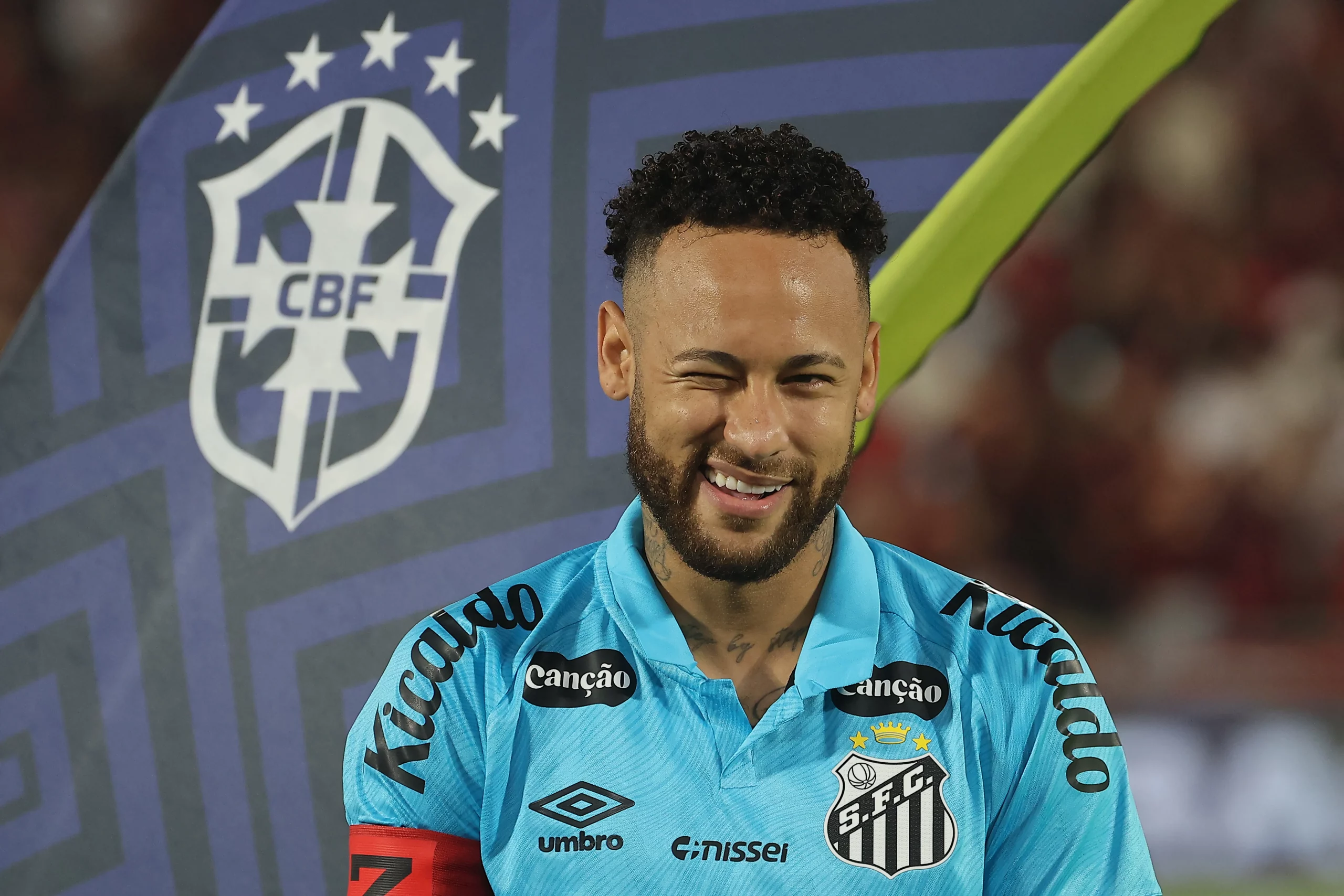 Neymar durante jogo contra o Flamengo. (Photo by Wagner Meier/Getty Images)