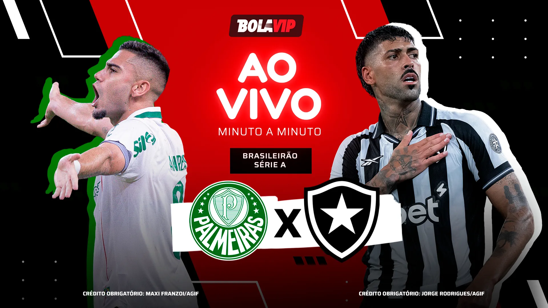 Palmeiras x Botafogo foi transmitido ao vivo pelo Bolavip Brasil. Fotos: Maxi Franzoi e Jorge Rodrigues – AGIF