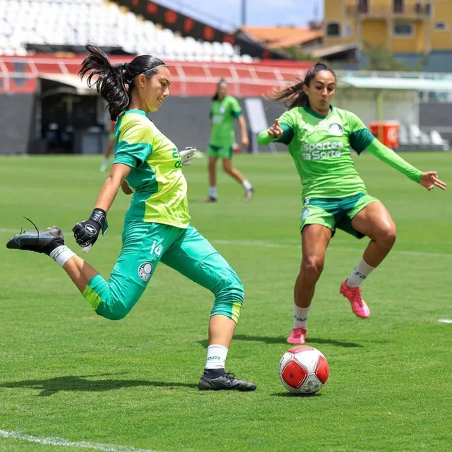 Jogadoras do Palmeiras, durante treino técnico no CT para duelo contra a Ferroviária no Allianz pelo Paulistão Feminino 2024. Foto: Paloma Cassiano/Palmeiras