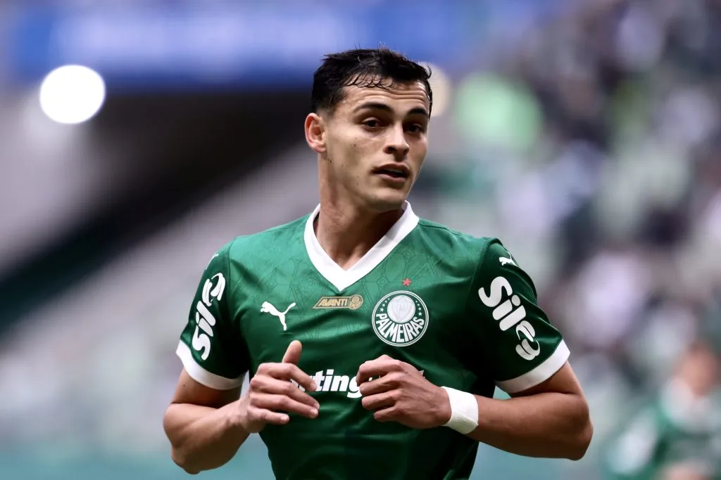 Sosa, jogador do Palmeiras durante partida contra o Ceara no estadio Arena Allianz Parque pelo campeonato Brasileiro A 2025. Foto: Marcello Zambrana/AGIF