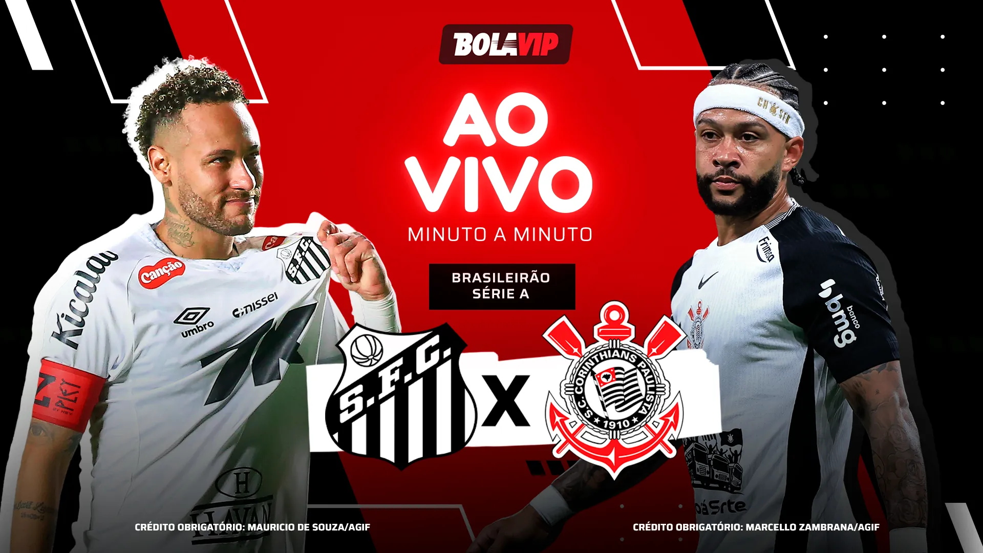 Santos x Corinthians foi transmitido ao vivo pelo Bolavip Brasil. Foto: Mauricio de Souza e Marcello Zambrana