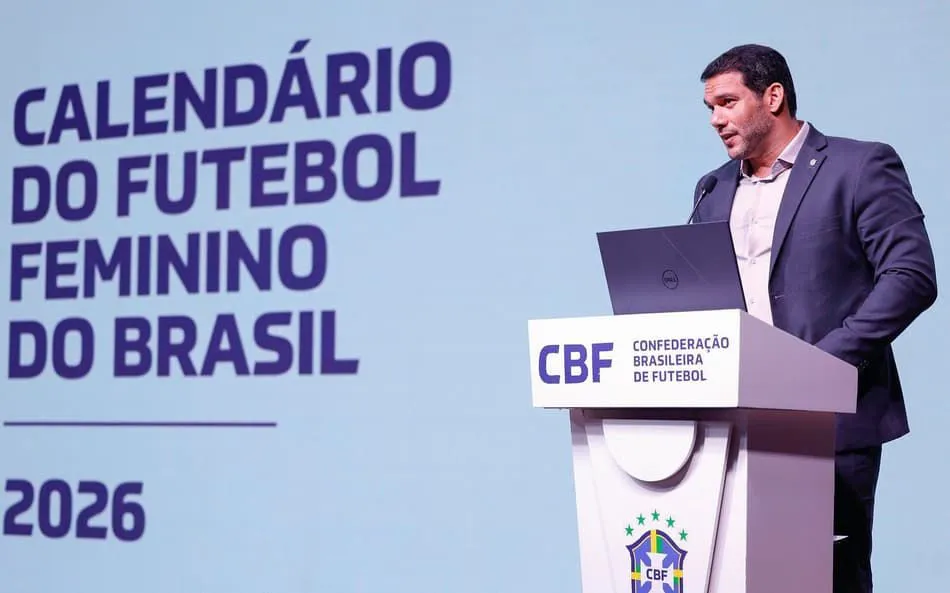 Samir Xaud em evento de divulgação do novo calendário feminino. Foto: Rafael Ribeiro/CBF