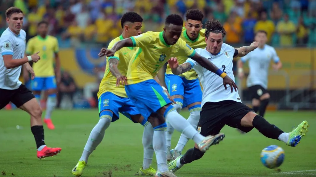 Vini Jr. em jogo das Eliminatórias da Copa do Mundo de 2026. Foto: Walmir Cirne/AGIF