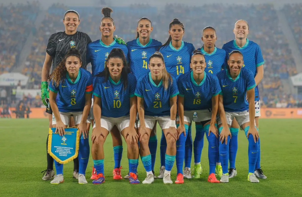 Seleção Brasileira, durante pose para foto oficial antes do último amistoso contra a Austrália que terminou em vitória do Brasil. Foto: Rafael Ribeiro/CBF