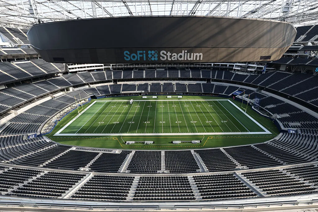 INGLEWOOD, CALIFORNIA – DECEMBER 10: A general view of the inside of the stadium at SoFi Stadium on December 10, 2025 in Inglewood, California. (Photo by Dan Mullan/Getty Images)