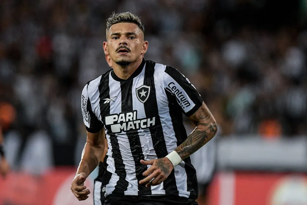 Tiquinho comemora gol na Copa Libertadores. Foto: Thiago Ribeiro/AGIF