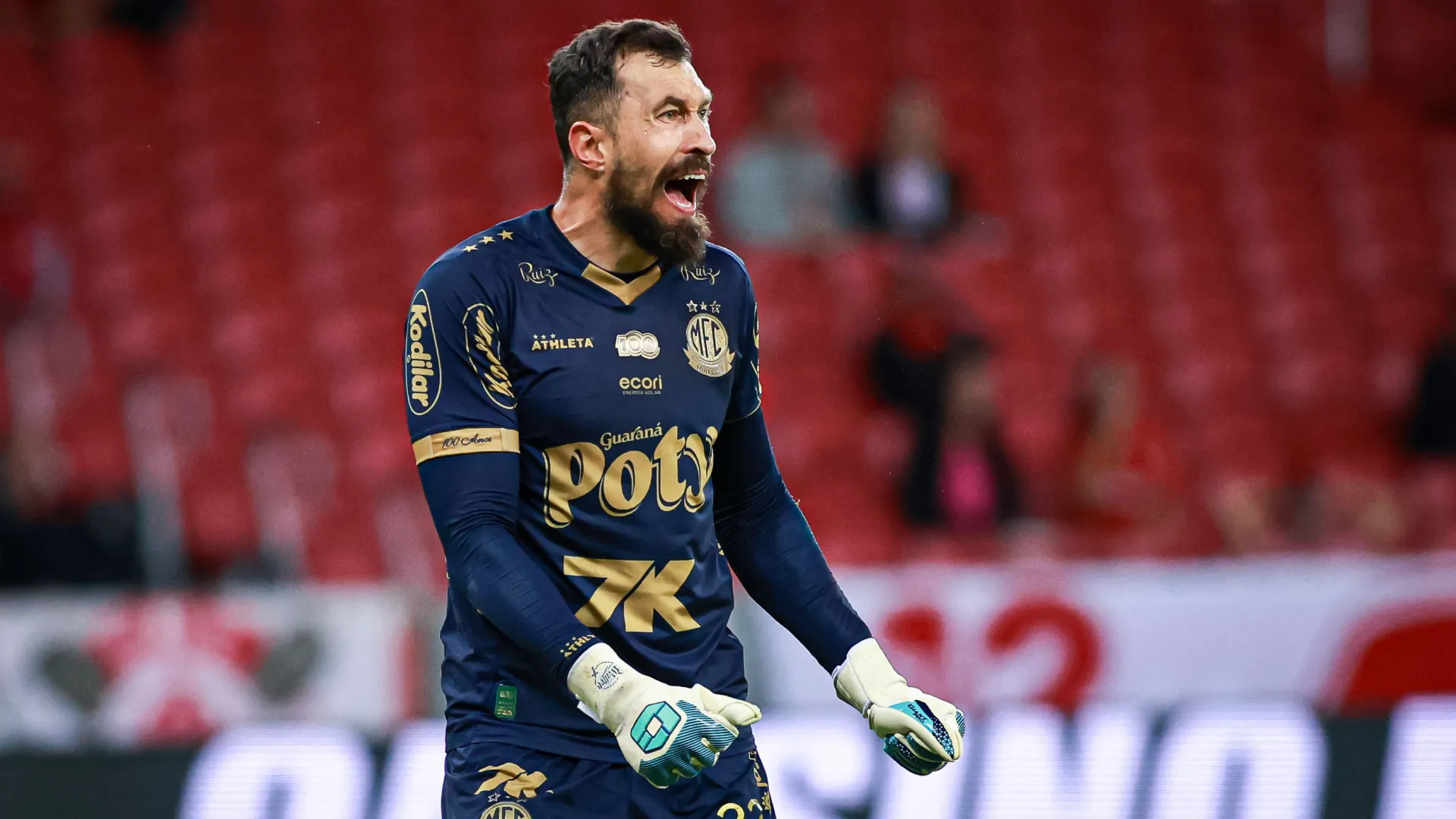 Walter vibrando pelo Mirassol no Campeoanto Brasileiro – Foto: Maxi Franzoi/AGIF