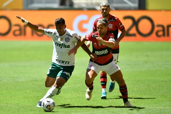 Foto: Mateus Bonomi/AGIF – Palmeiras x Flamengo já foi final da Supercopa em 2021 no Mané Garrincha