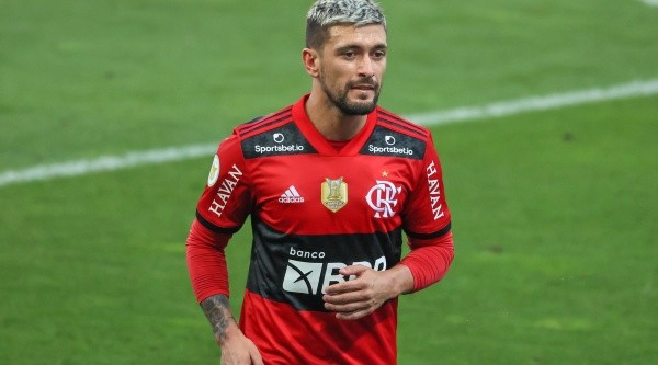 SP - Sao Paulo - 01/08/2021 - BRASILEIRO A 2021, CORINTHIANS X FLAMENGO - Arrascaeta jogador do Flamengo durante partida contra o Corinthians no estadio Arena Corinthians pelo campeonato Brasileiro A 2021. Foto: Marcello Zambrana/AGIF