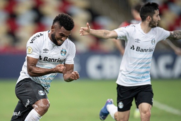 Miguel Borja já marcou 4 gols até aqui em sua trajetória pelo Grêmio, cedido pelo Palmeiras (Foto: Jorge Rodrigues/AGIF)