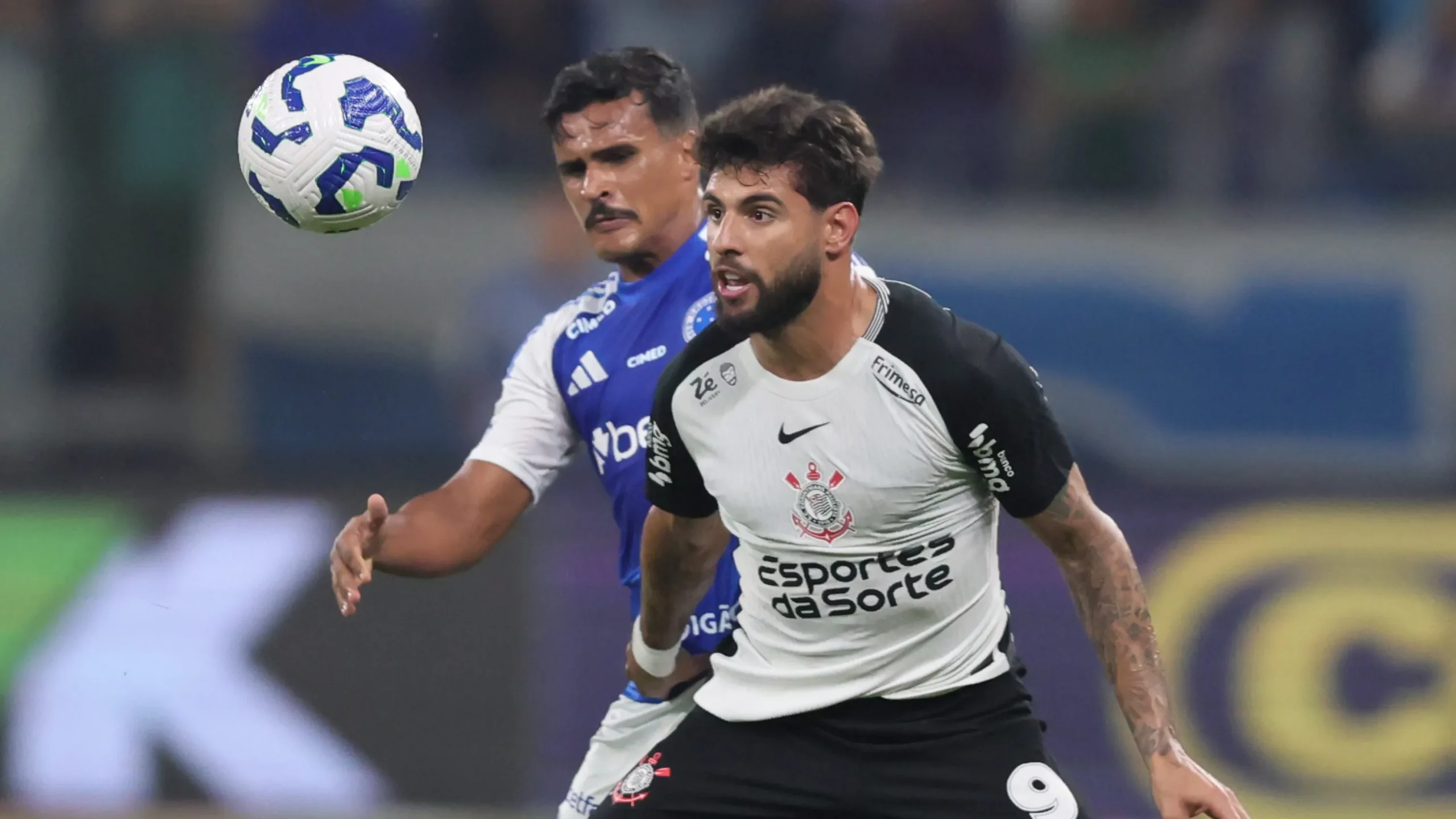 Yuri Alberto jogador do Corinthians durante partida contra o Cruzeiro no estadio Mineirao pelo campeonato Brasileiro A 2025. Foto: Gilson Lobo/AGIF