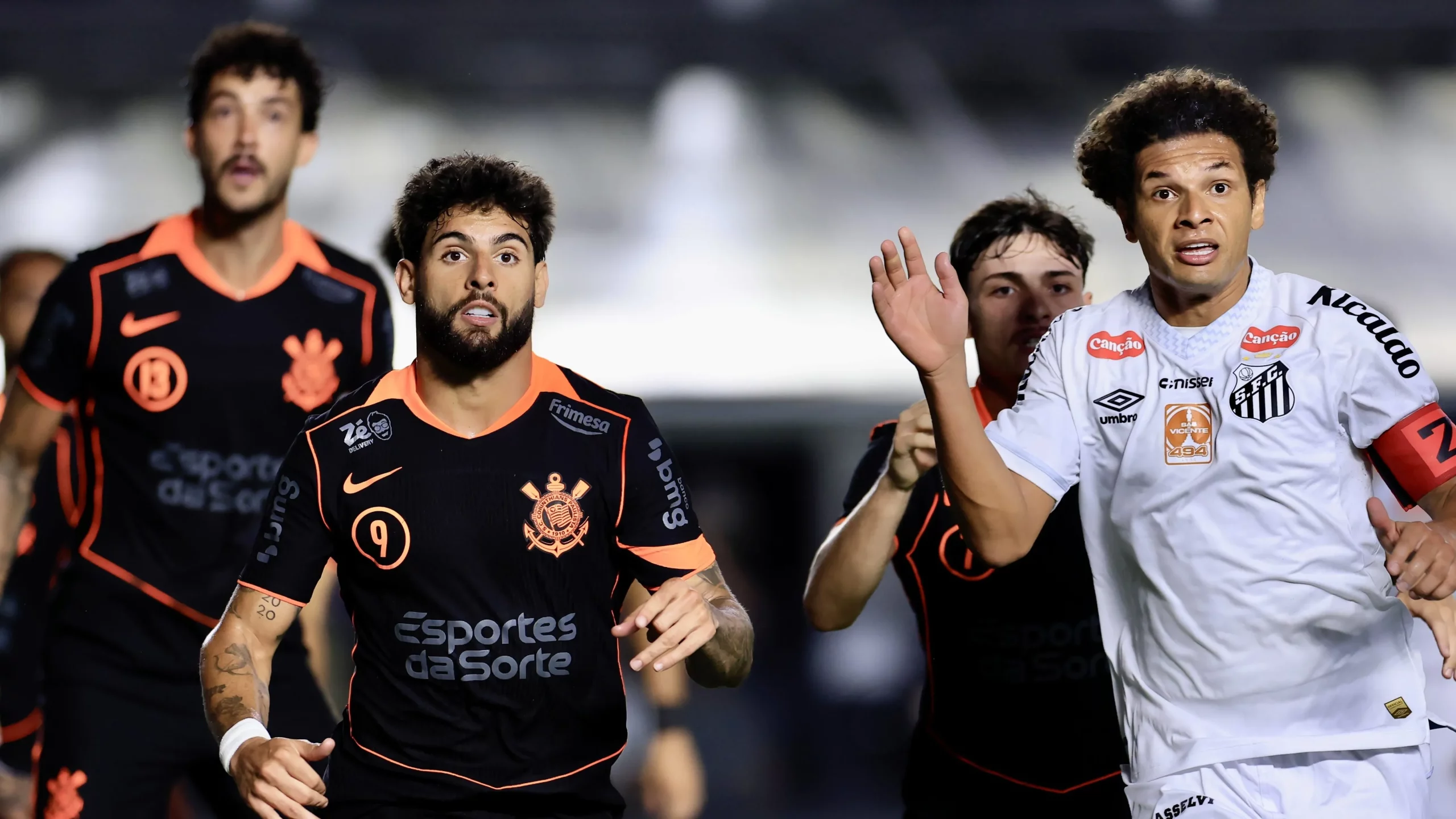 Santos x Corinthians pelo Paulistão. Foto: Marcello Zambrana/AGIF