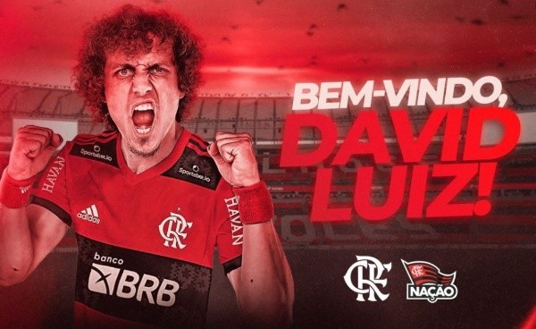 David Luiz Flamengo anúncio — Foto: Reprodução Twitter