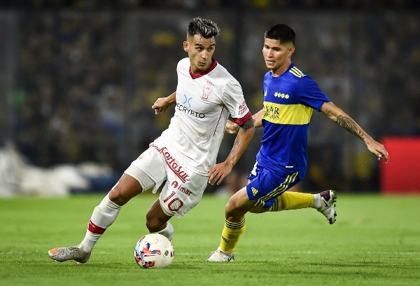 Getty Images/Marcelo Endelli – Franco Cristaldo, a esquerda, deve vir ao Santos em dezembro