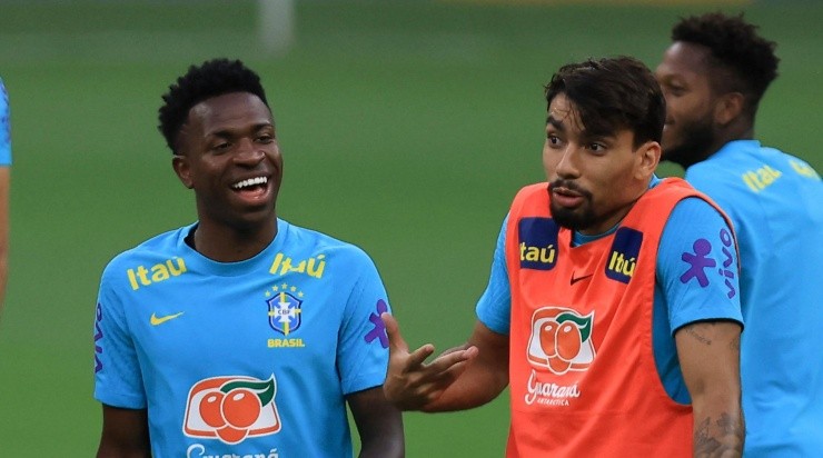 (Photo by Buda Mendes/Getty Images) - Vini Jr e Paquetá são titulares com Tite.