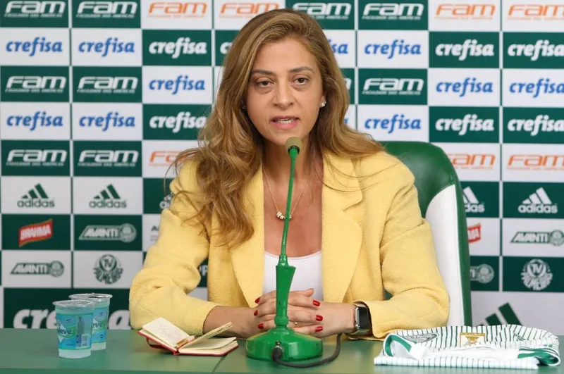 Leila quer a criação de um fairplay financeiro no futebol brasileiro e internacional. Foto: César Greco/ Palmeiras