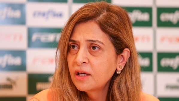 Leila Pereira: presidente é cobrada pela torcida por um novo centroavante – Foto: Cesar Greco/Palmeiras