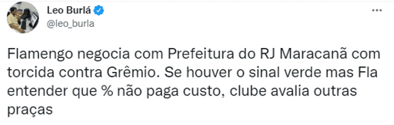 Informação do repórter Léo Burlá (Foto: Reprodução/Twitter)