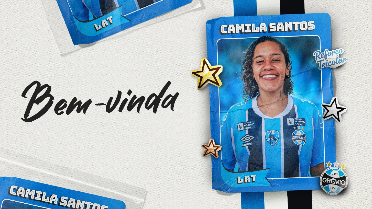 Anúncio de Camila Santos pelo Grêmio