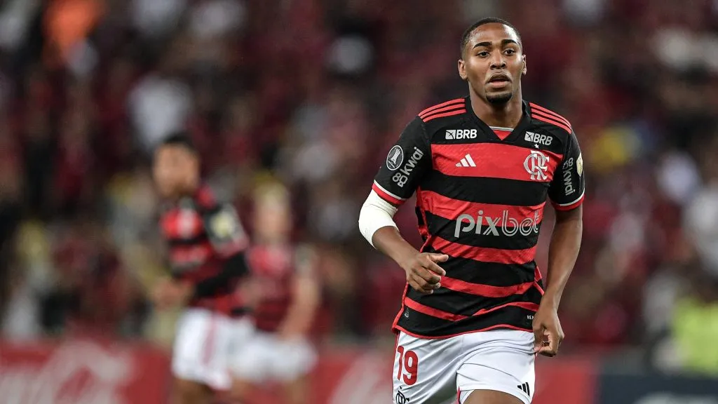 Lorran jogador do Flamengo durante partida contra o Bolivar no estádio Maracanã pelo campeonato Copa Libertadores 2024. Foto: Thiago Ribeiro/AGIF