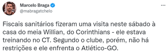 Informações do repórter Marcelo Braga (Foto: Reprodução/Twitter)