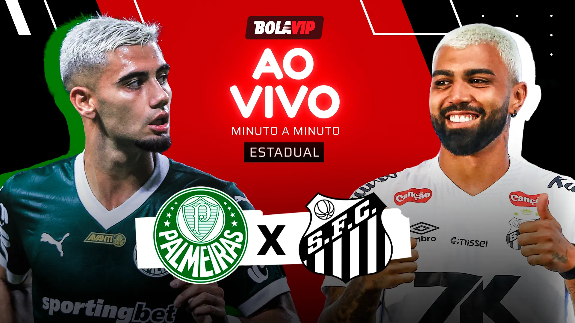 Palmeiras x Santos foi transmitido ao vivo pelo Bolavip Brasil. Fotos: Ettore Chiereguini e Mauricio de Douza (AGIF)