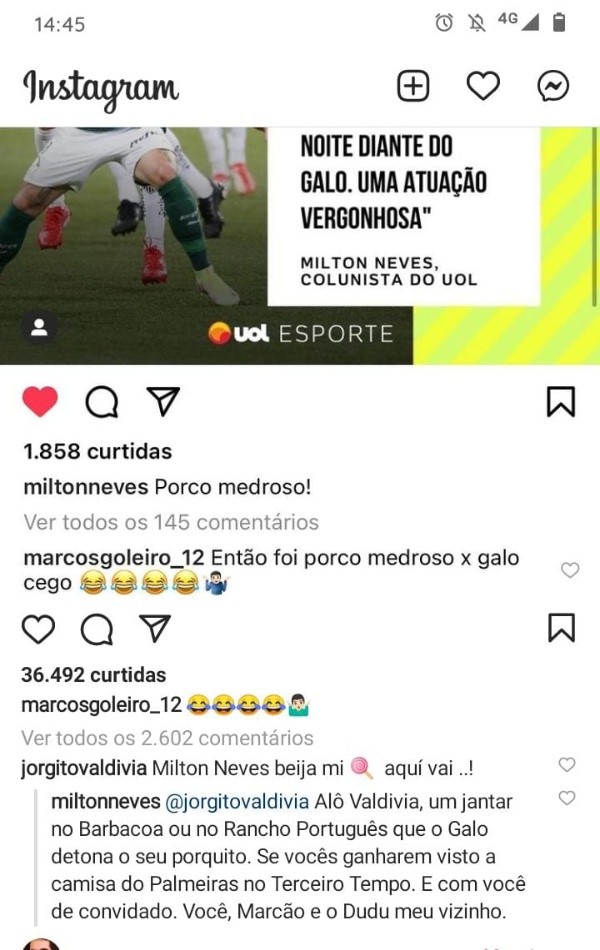 Foto: Reprodução/Instagram @miltonneves