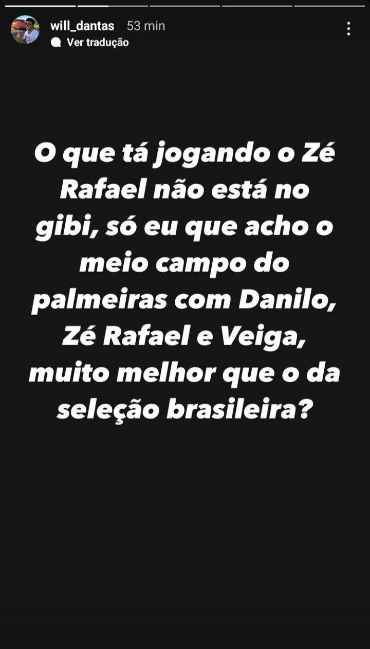 Will Dantas rasgou elogios a Zé Rafael. Foto: Reprodução/ Instagram Will Dantas