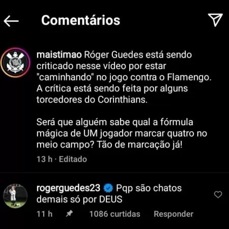 Foto: Reprodução/Instagram – Guedes demonstrou incômodo com as críticas.