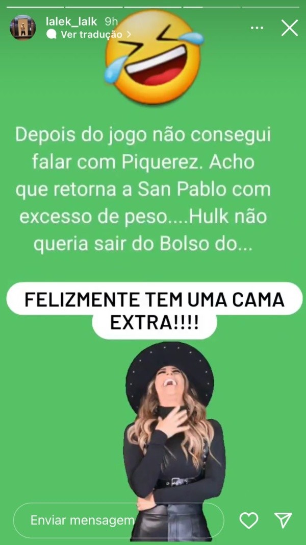 Foto: Reprodução/Instagram Daniel Piquerez – Pai de Piquerez provocou Hulk após vitória do Palmeiras