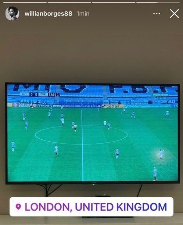 Willian apagou publicação logo em seguida | Crédito: Reprodução Instagram