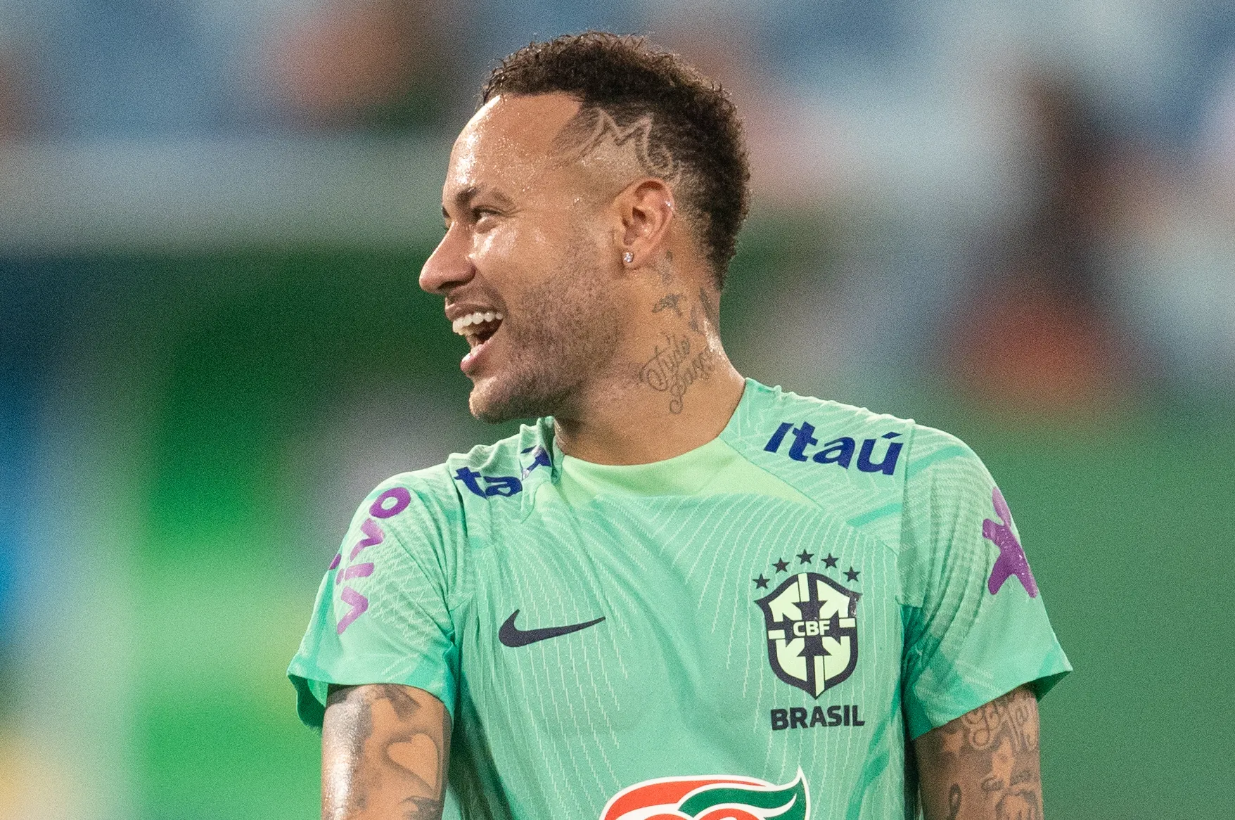 Neymar Jr. jogador da Selecao Brasileira durante treino no estadio Arena Pantanal. Foto: Gil Gomes/AGIF