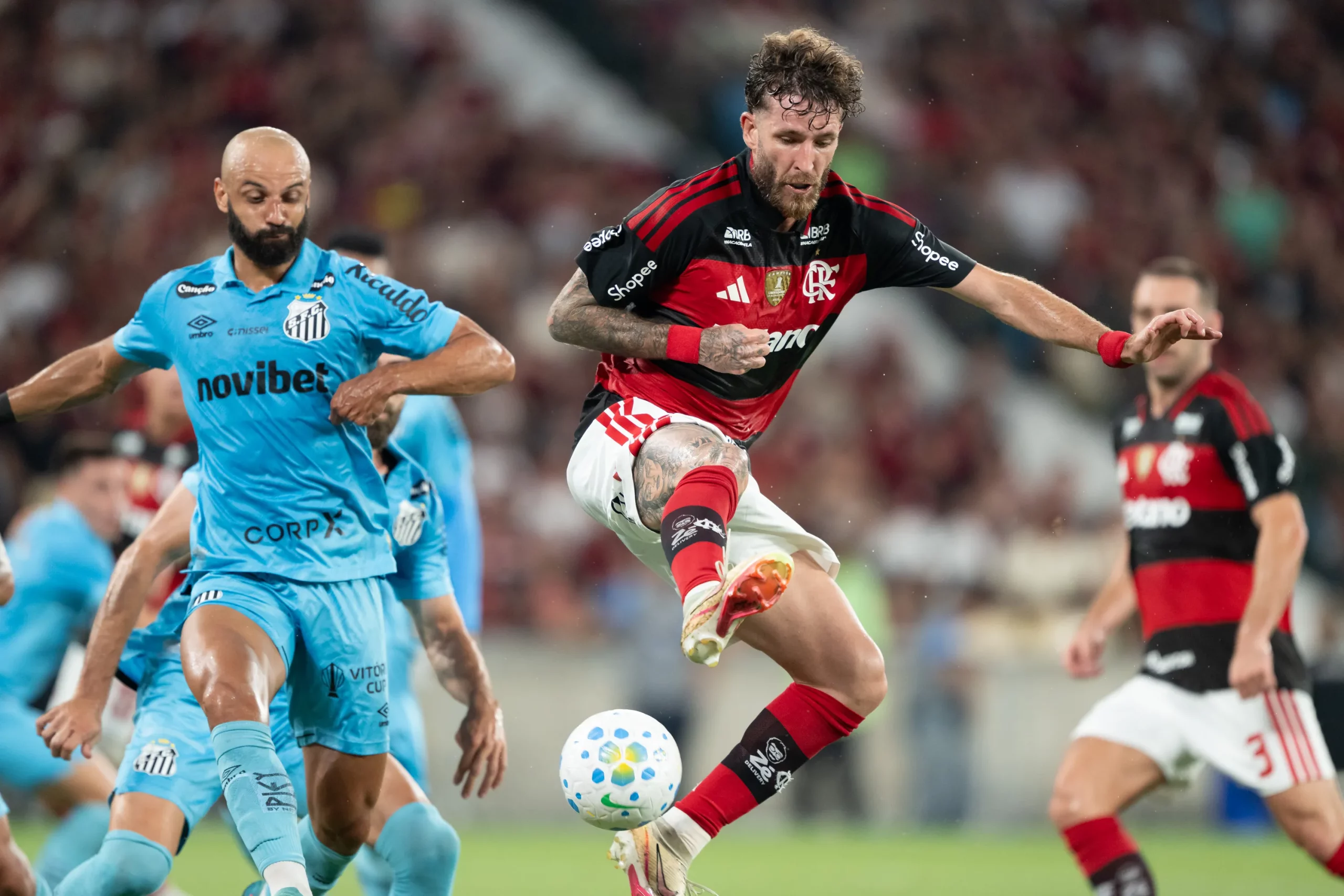 Santos vem de derrota para o Flamengo pelo Brasileirão. Foto: Jorge Rodrigues/AGIF
