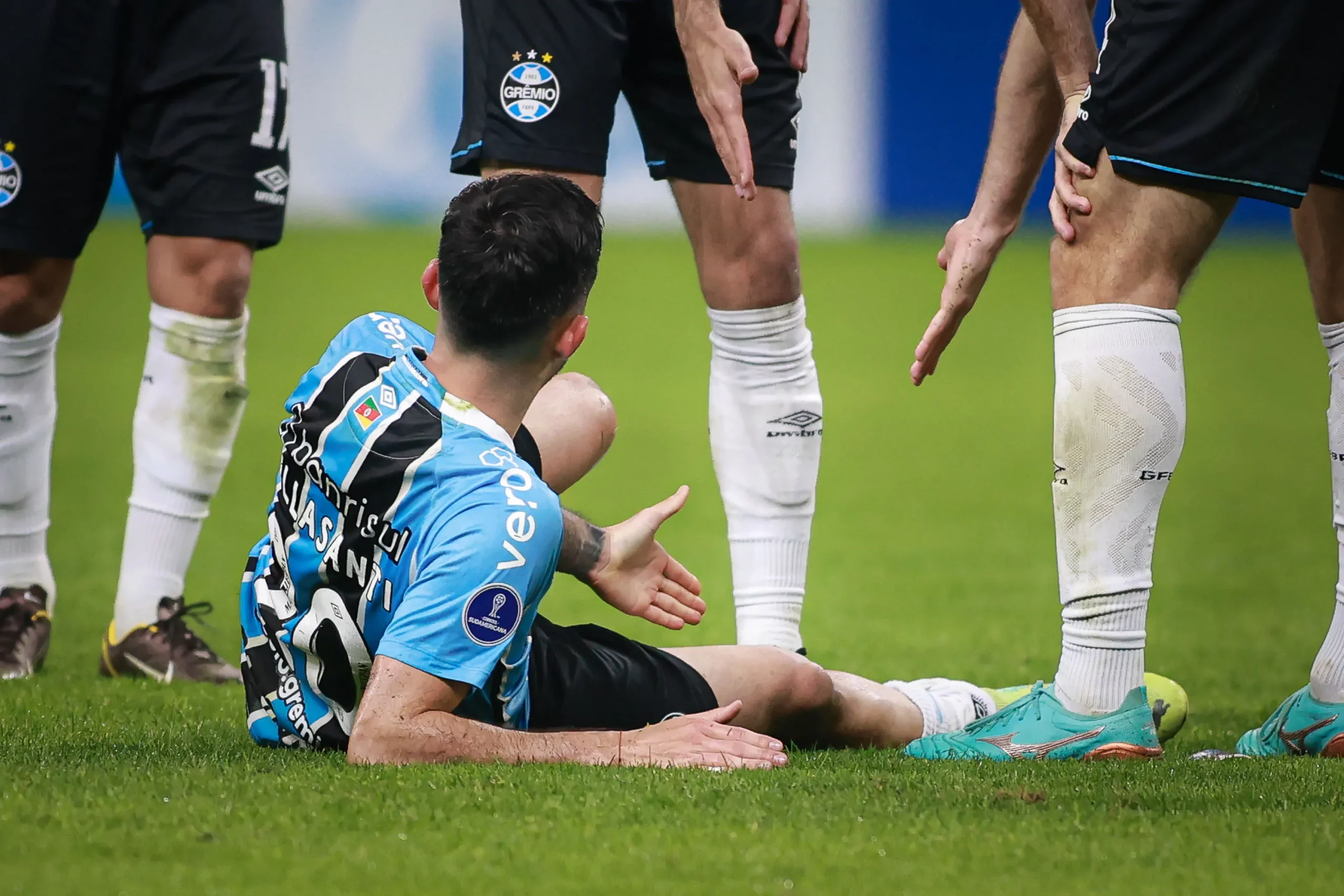 Mathias Villasanti jogador do Gremio durante partida contra o Alianza Lima no estadio Arena do Gremio pelo campeonato Copa Sul-americana 2025. Foto: Maxi Franzoi/AGIF