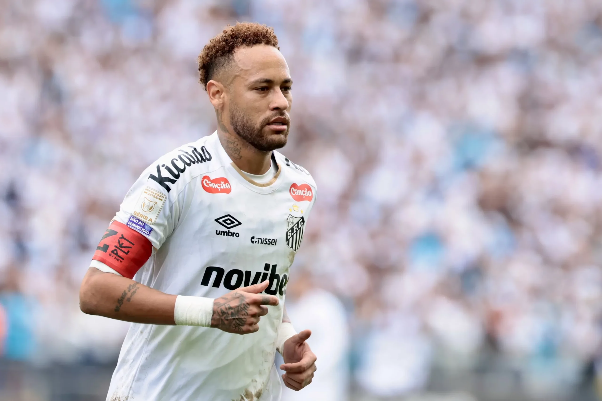 Neymar jogador do Santos durante partida contra o Coritiba no estadio Arena Corinthians pelo campeonato Brasileiro A 2026. Foto: Marcello Zambrana/AGIF