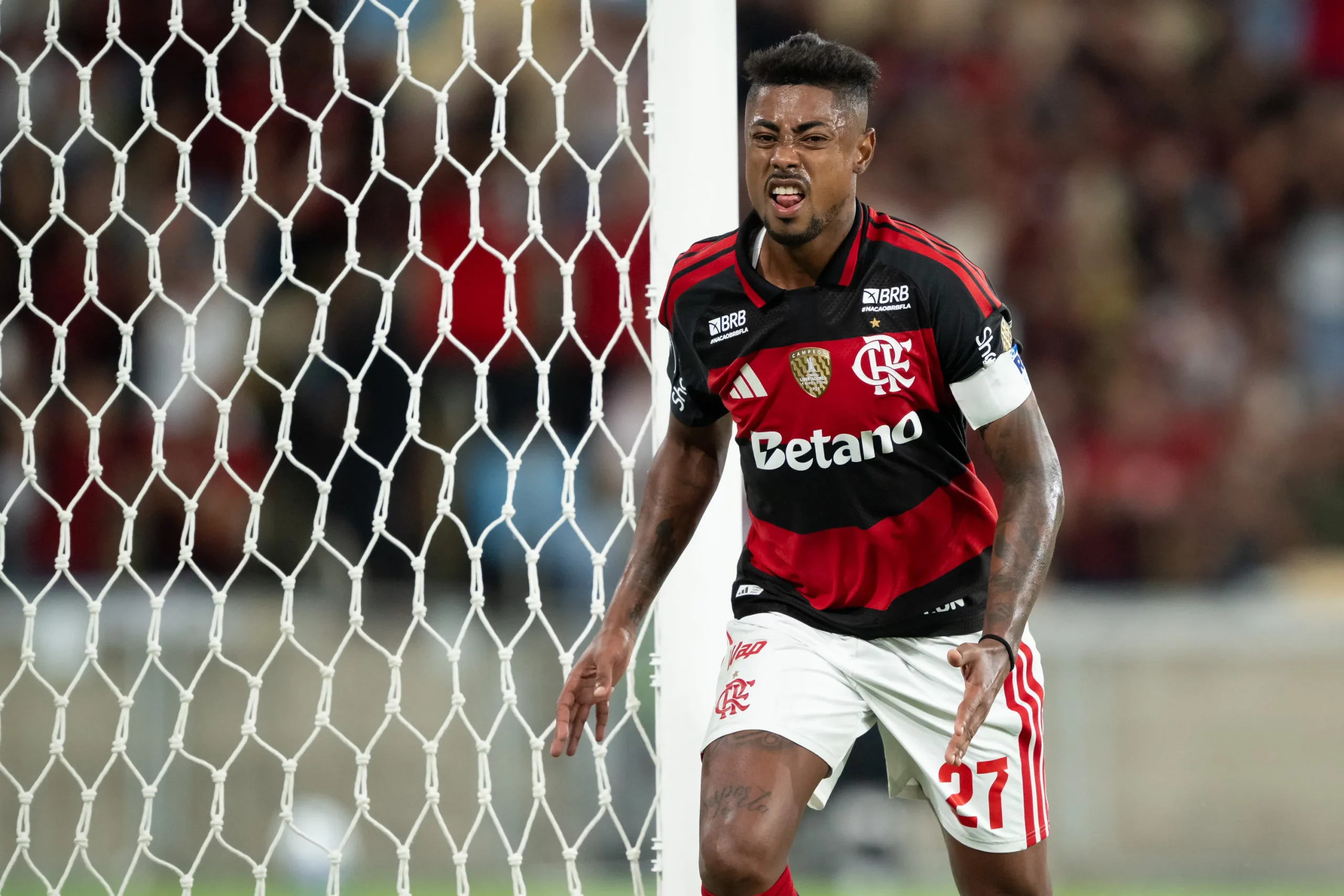 Bruno Henrique marca duas vezes em vitória do Flamengo sobre o Cusco. Foto: Jorge Rodrigues/AGIF