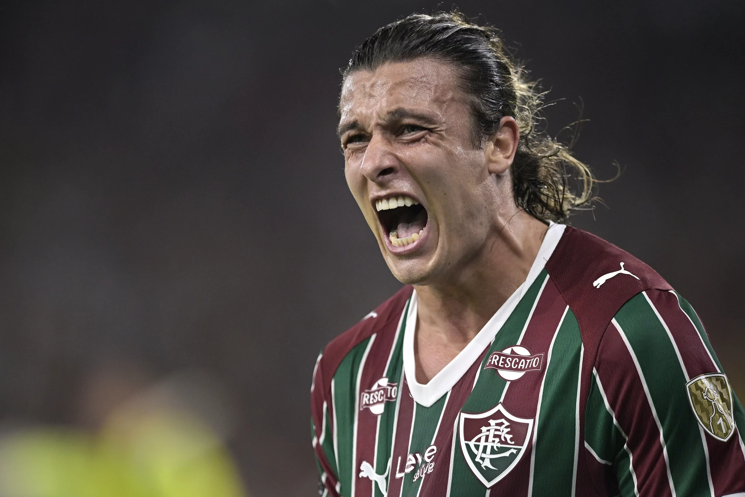 RJ – RIO DE JANEIRO – 27/05/2026 – COPA LIBERTADORES 2026, FLUMINENSE X DEPORTIVO LA GUAIRA – Canobbio jogador do Fluminense comemora seu gol durante partida contra o Deportivo La Guaira no estadio Maracana pelo campeonato Copa Libertadores 2026. Foto: Alexandre Loureiro/AGIF