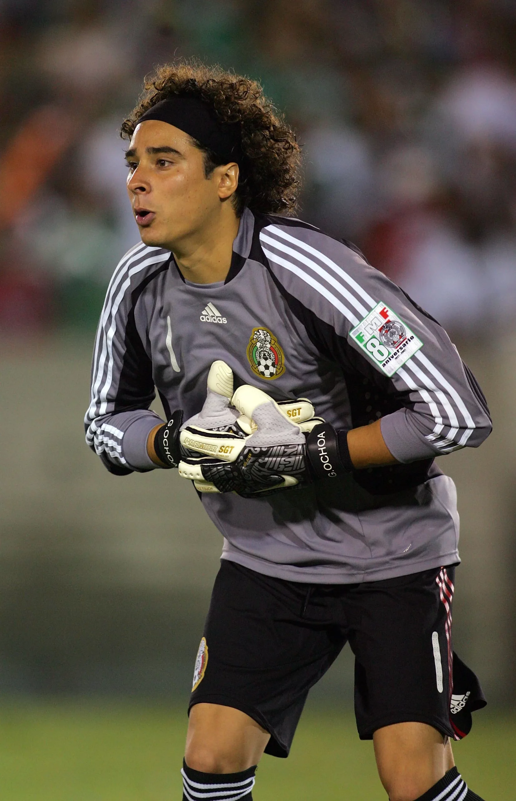 LOS ANGELES, CA – SEPTEMBER 24:  Goalkeeper Guillermo Ochoa #1 of Mexico sets up to make a save in the first half against Chile during their International Friendly match at the Los Angeles Memorial Coliseum on September 24, 2008 in Los Angeles, California. Chile defeated Mexico 1-0. (Photo by Victor Decolongon/Getty Images)