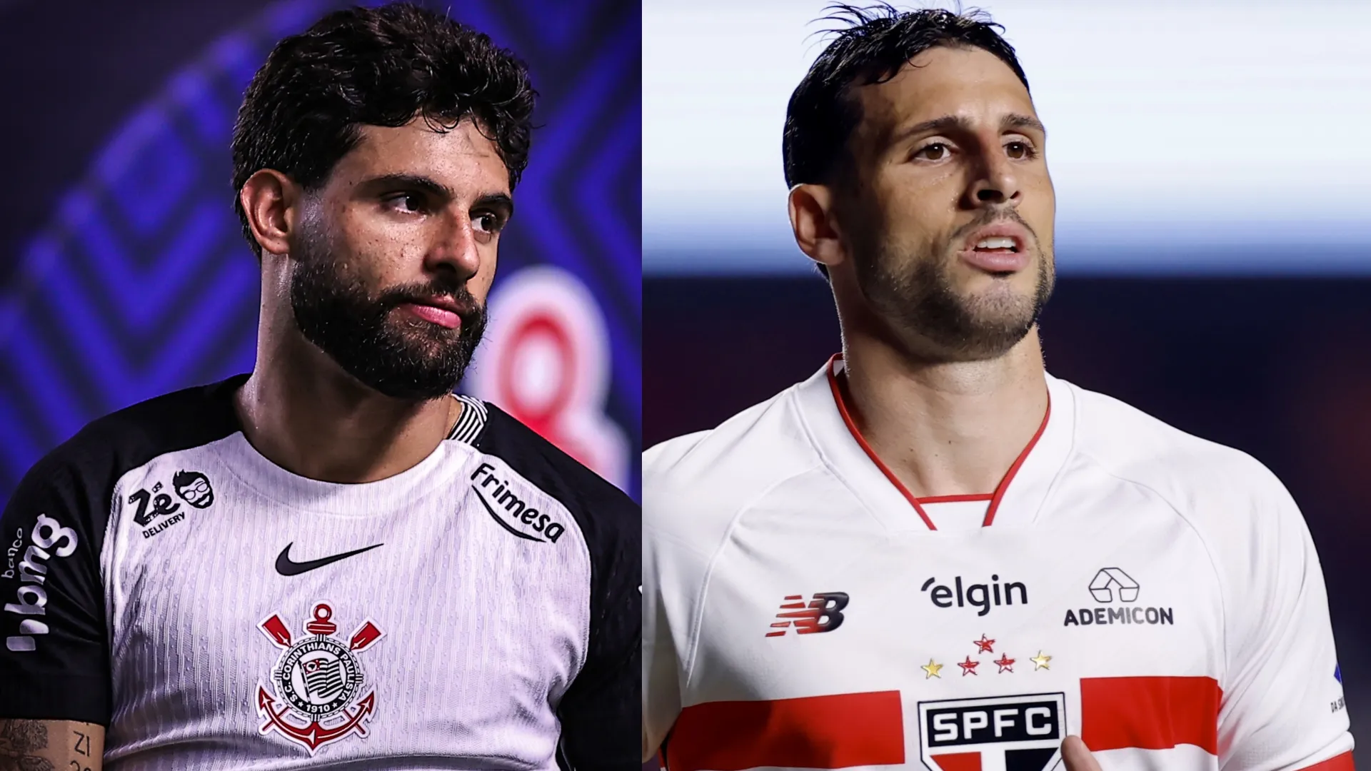 Yuri Alberto e Calleri vão se enfrentar no Majestoso – Fotos: Fabio Giannelli/AGIF e Marcello Zambrana/AGIF