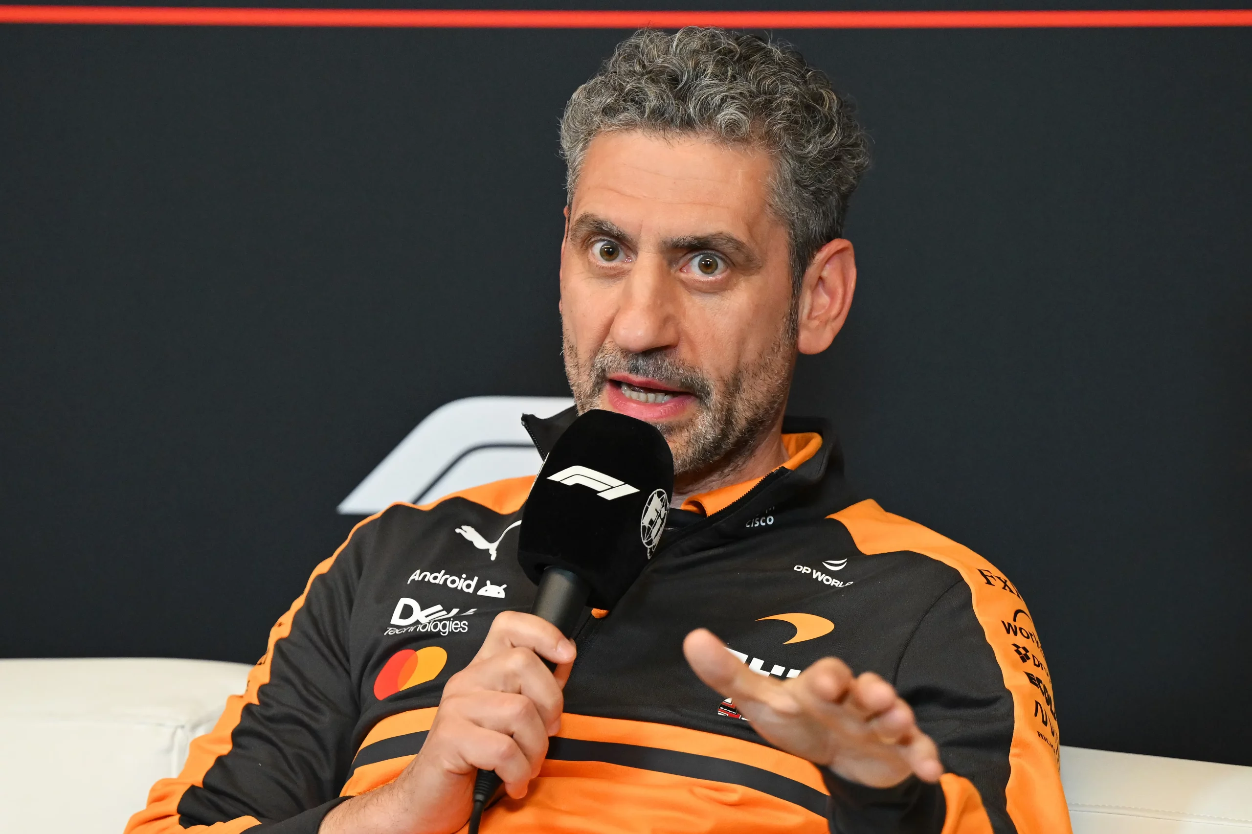 MONTREAL, QUEBEC – MAY 22: Andrea Stella, Team Principal of McLaren in the Team Principals Press Conference during practice ahead of the F1 Grand Prix of Canada at Circuit Gilles-Villeneuve on May 22, 2026 in Montreal, Quebec. (Photo by Minas Panagiotakis/Getty Images)