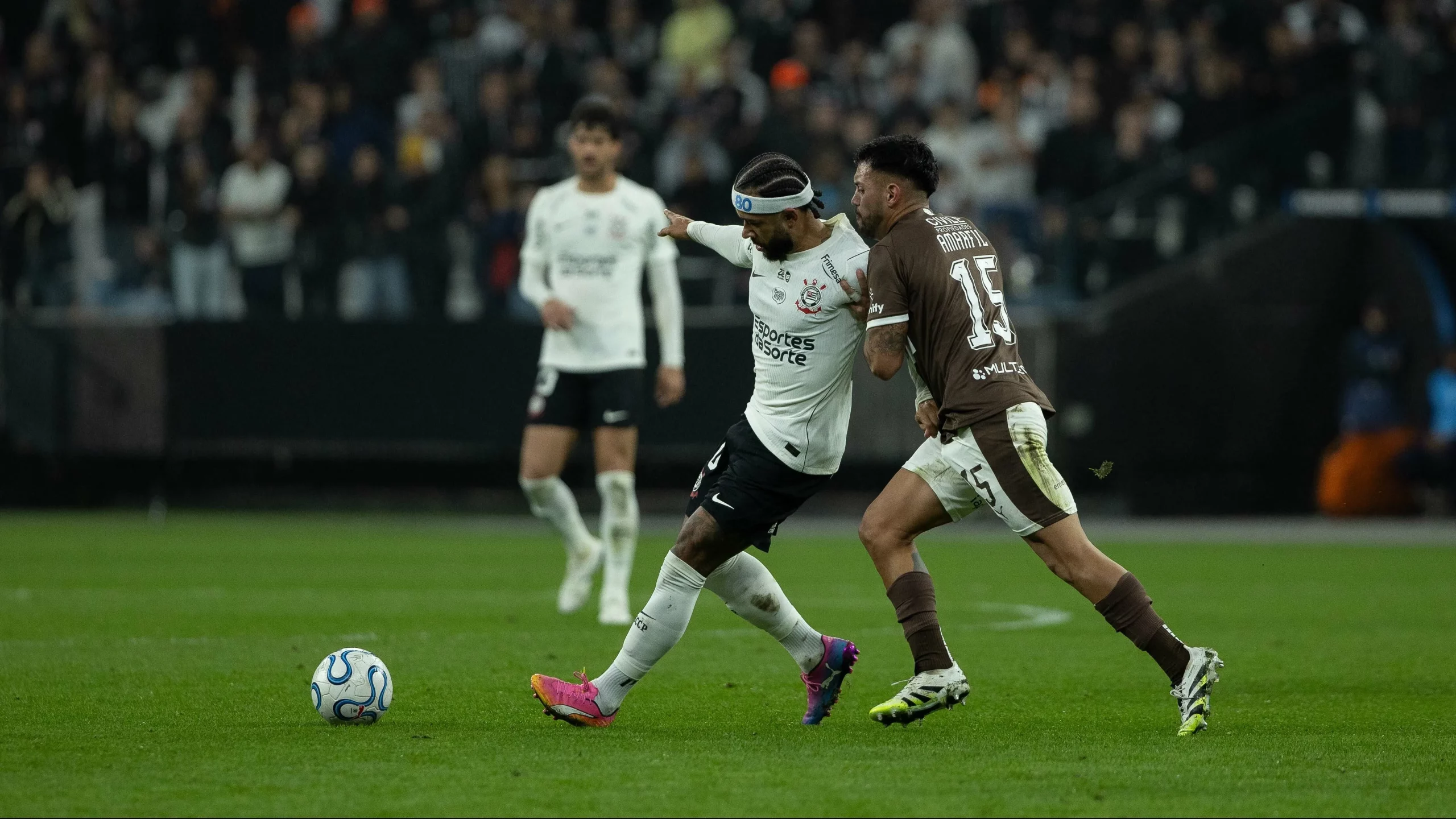 Memphis, jogador do Corinthians durante partida contra o Platense no estadio Arena Corinthians pelo campeonato Copa Libertadores 2026. Foto: Joisel Amaral/AGIF