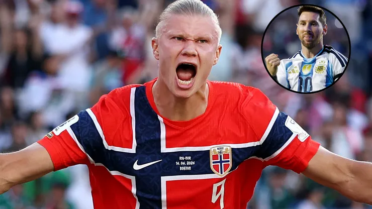 FotoxFoto: Haaland (Justin Setterfield/Getty Images); Messi (Todd Kirkland/Getty Images)