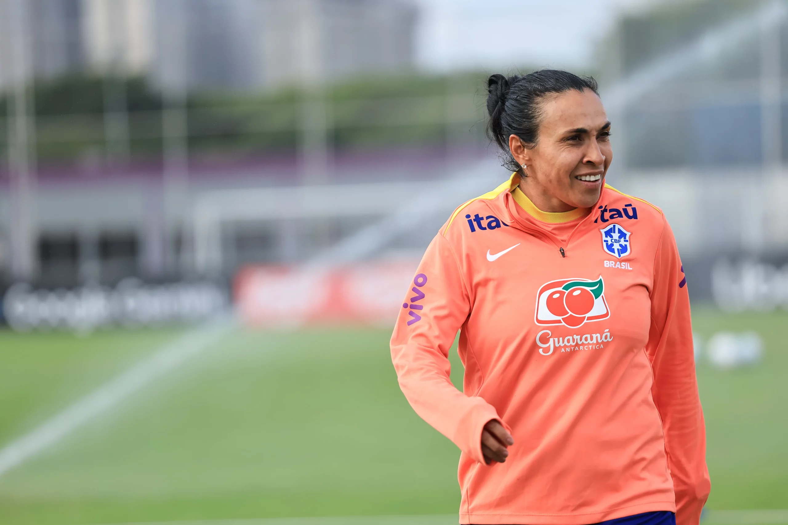 Marta durante treino em São Paulo. Foto: Lívia Villas Boas/CBF